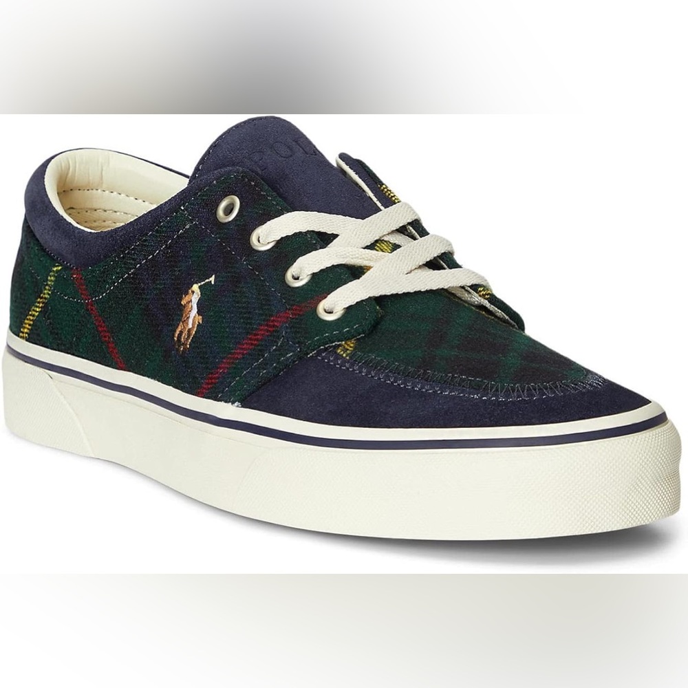 Polo Ralph Lauren Faxon  X Plaid wool & Swede  sneakers  sz 14 men’s